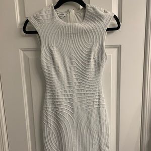 White detailed Bebe midi dress